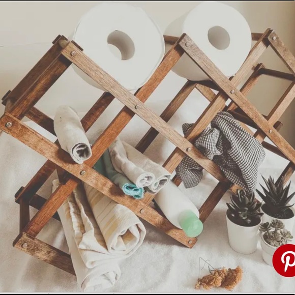 VINTAGE Wood Accordion DECOR, Wine Rack, Brown - Picture 4 of 7